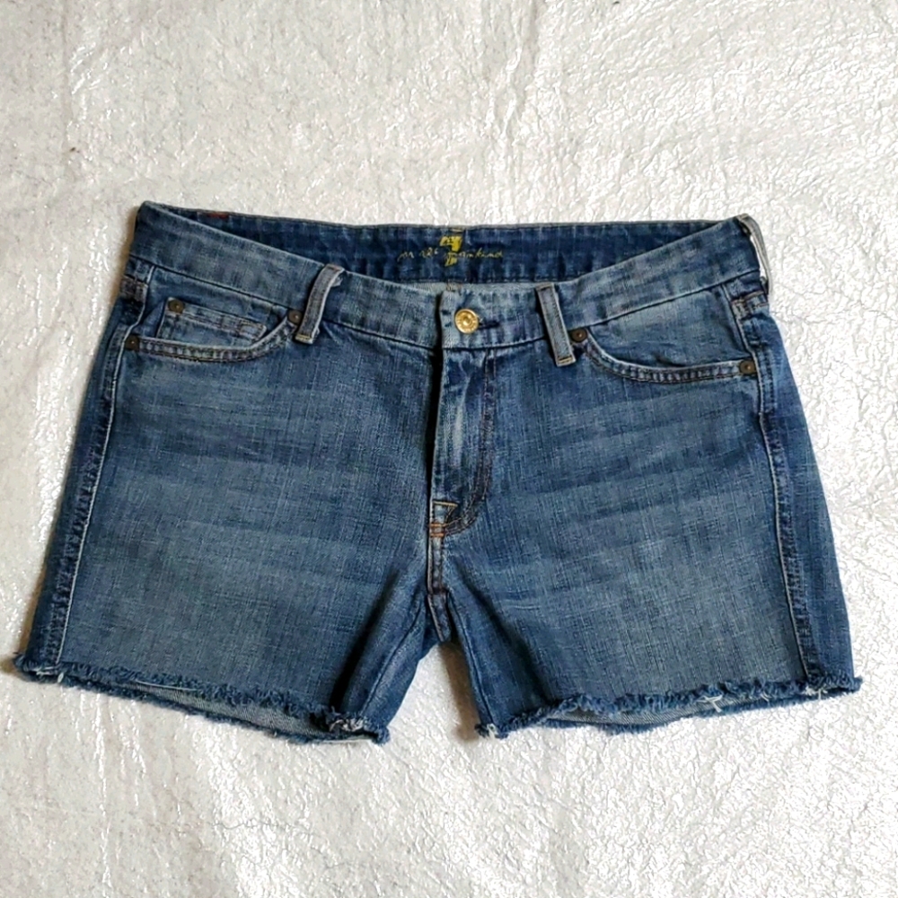 7 for all Mankind “A” Pocket Denim Shorts.